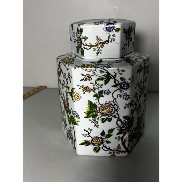 Classic Galt Lidded Ginger Jar – Floral Chinoiserie Porcelain – 10” – China Vtg - Picture 5 of 16